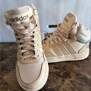 Adidas Hoops Mid 3.0 K Cream High-Top Sneakers